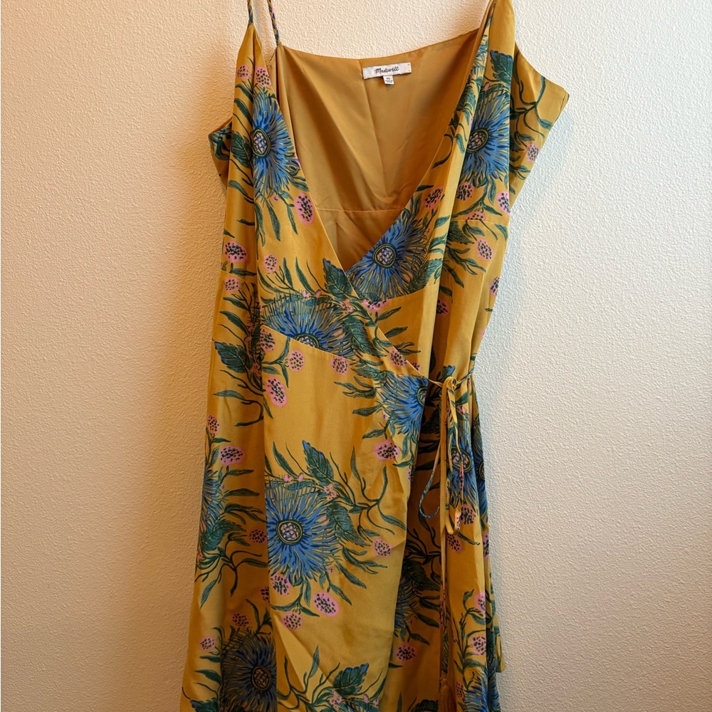 Madewell Floral Yellow Wrap Dress